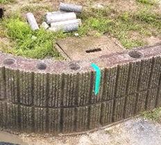 大田市で施工した木調フェンスの外構リフォーム