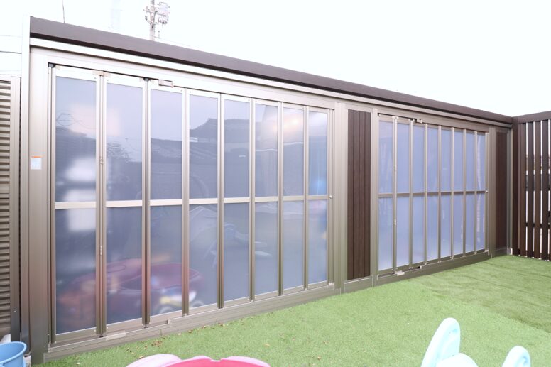 大田市 外構リフォーム バイクや趣味用品を収納したガレージ