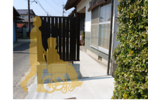 大田市 外構工事 ブロック塀リフォーム後のフェンス付きデザイン