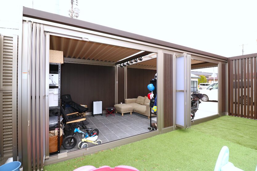 大田市 外構工事 趣味スペースとして活用できるガレージ